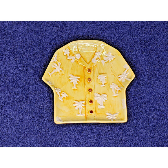 Tiki Plates Dessert Salad Appetizer Shirt Hawaiian Ceramic 7 x 7" EUC - Picture 5 of 7